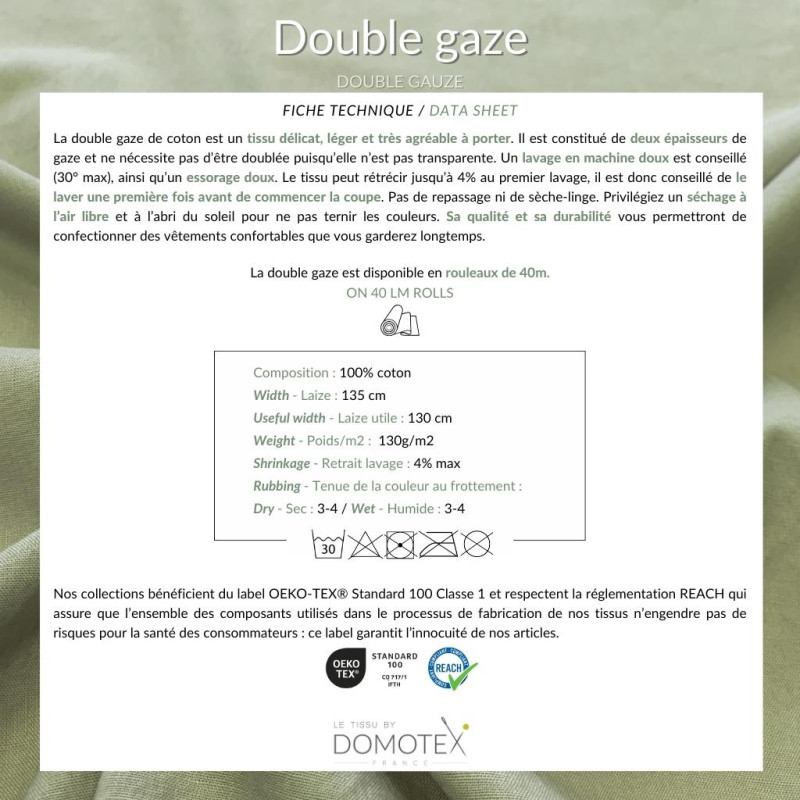 GOTS DG GAUFREE UNIE MOUTARDE 130 ROLL 40M